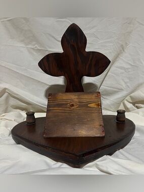 Handmade Folk Art Wooden Bible Stand